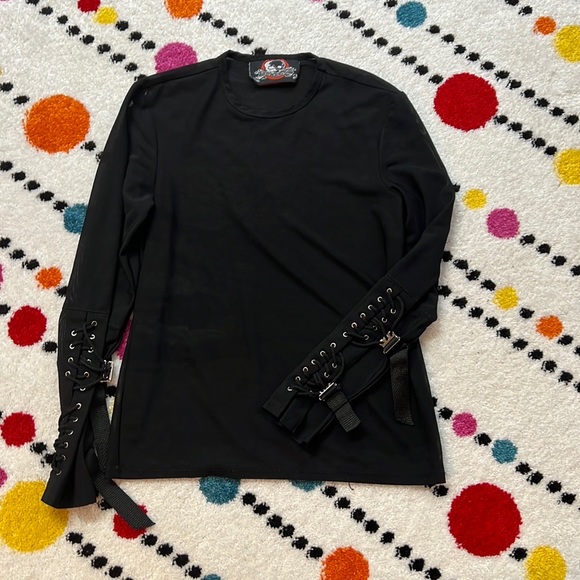Lip service sheer bondage top